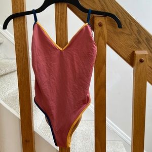 J Crew never wore bathing suit, cross back one piece, very pretty, size xxs